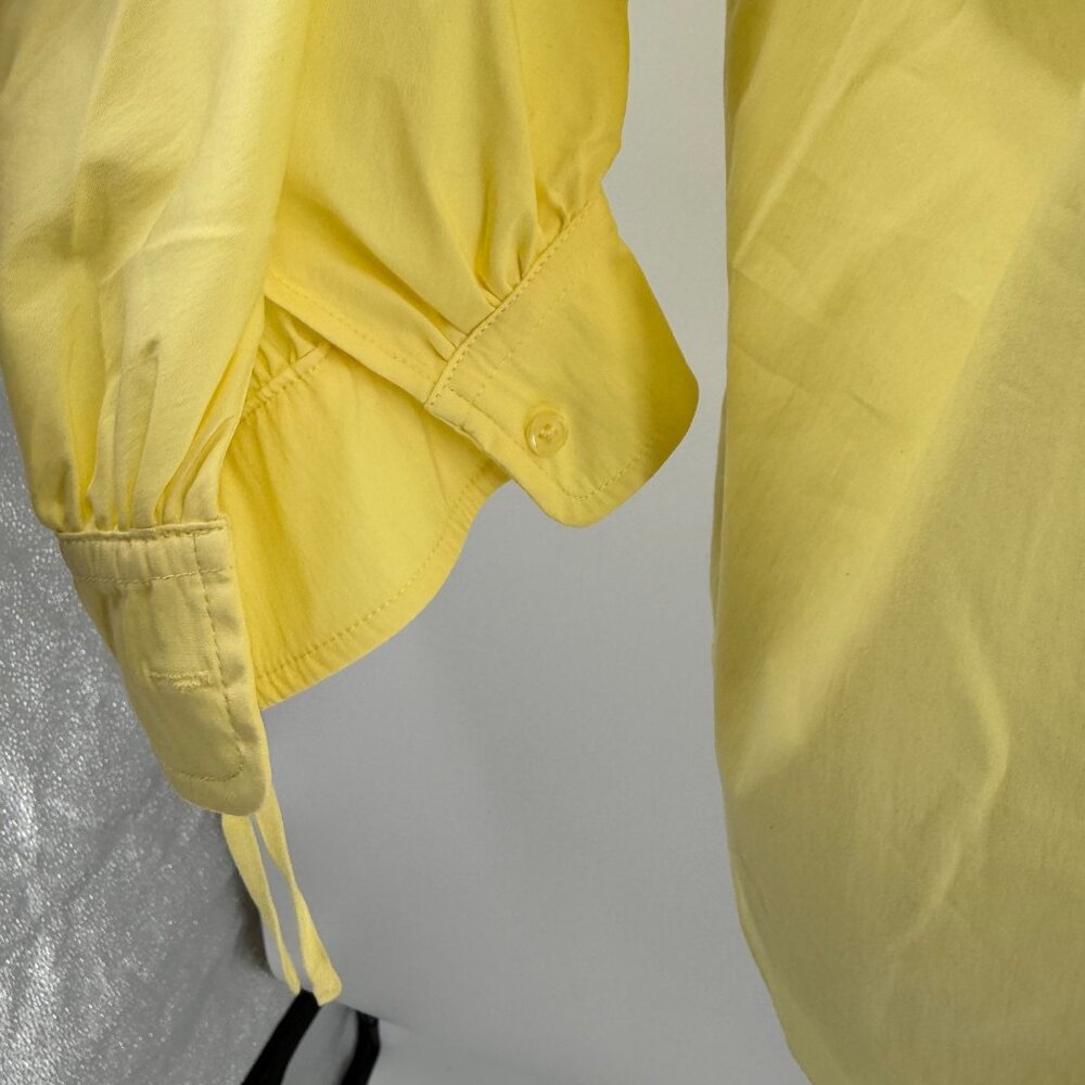 Lisette Montreal Womens Yellow Buttonup Blouse M Cotton Blend - Picture 5 of 14